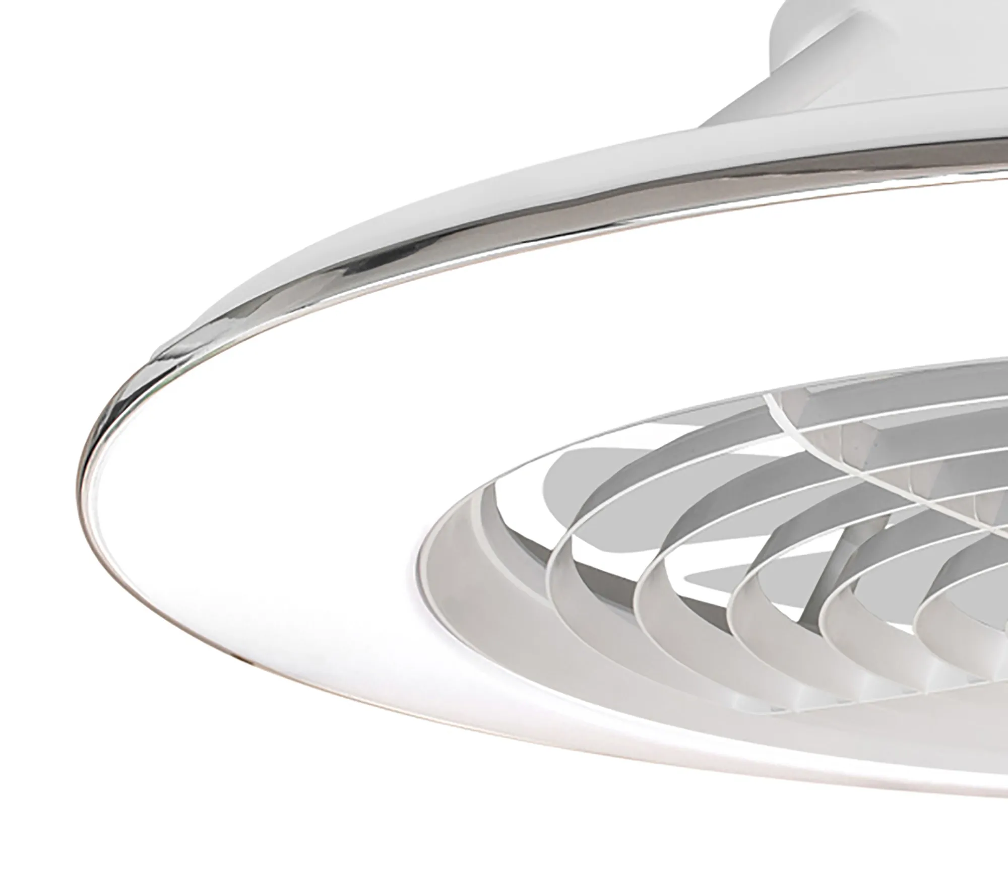 Alisio XL 73.5cm 95W LED Dimmable Ceiling Light & 58W DC Fan With Single Speed Reverse, White c/w Remote, APP & Alexa/Google Voice Control, 5900lm M7490  Mantra Ventilacion Alisio XL